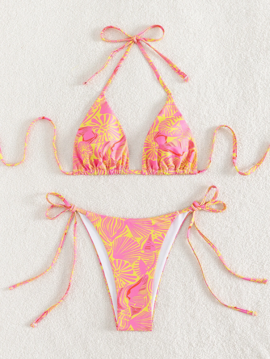 BIKINI NARANJA ESTAMPA VARIADA