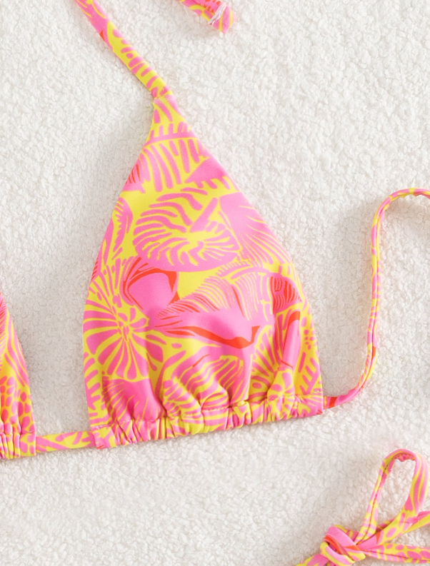 BIKINI NARANJA ESTAMPA VARIADA