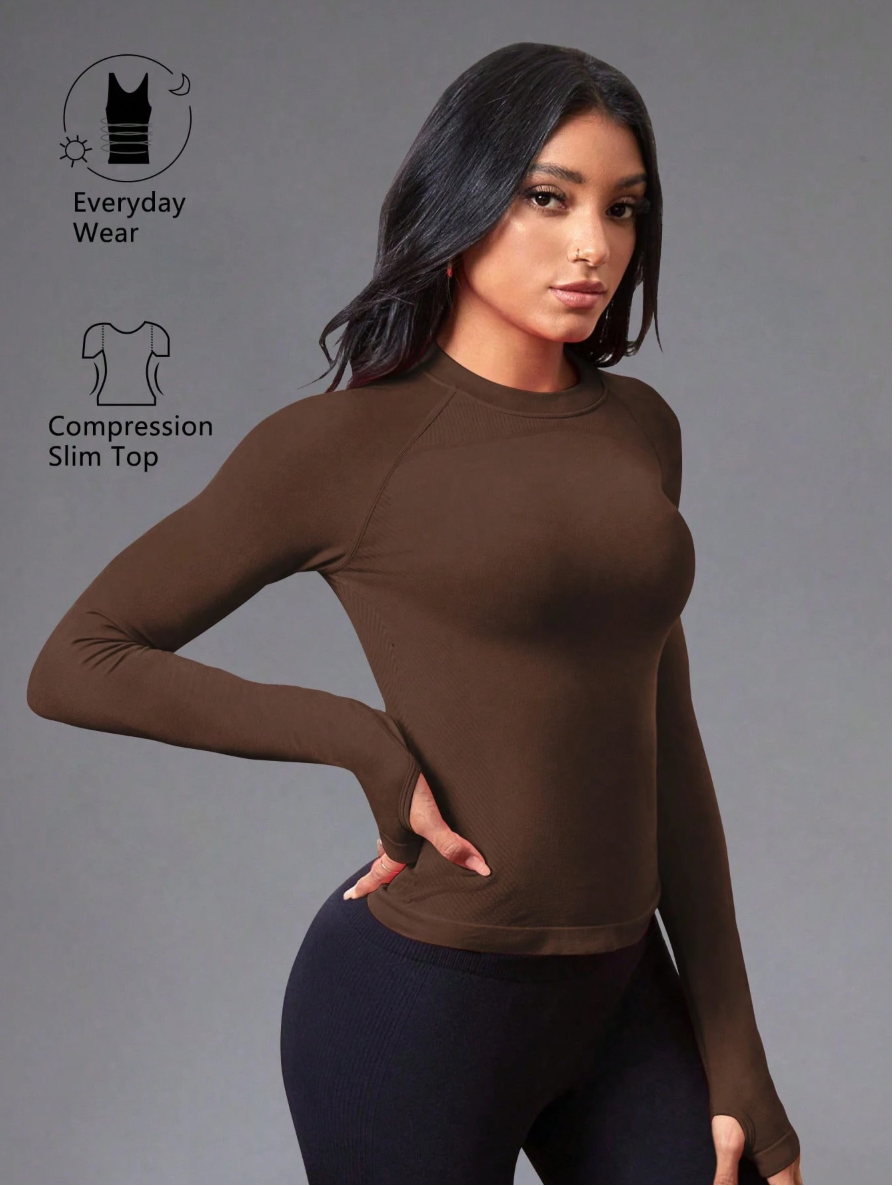 REMERA MOLDEADORA SLIM FIT MANGAS LARGAS