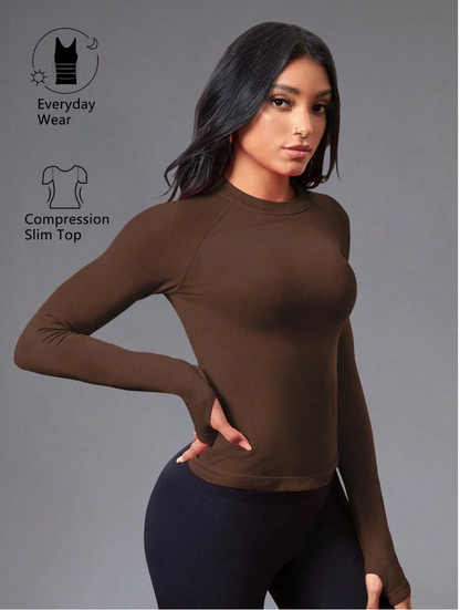 REMERA MOLDEADORA SLIM FIT MANGAS LARGAS