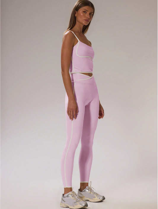 SET MUSERA ROSA TOP + LEGGING CINTURA EN V