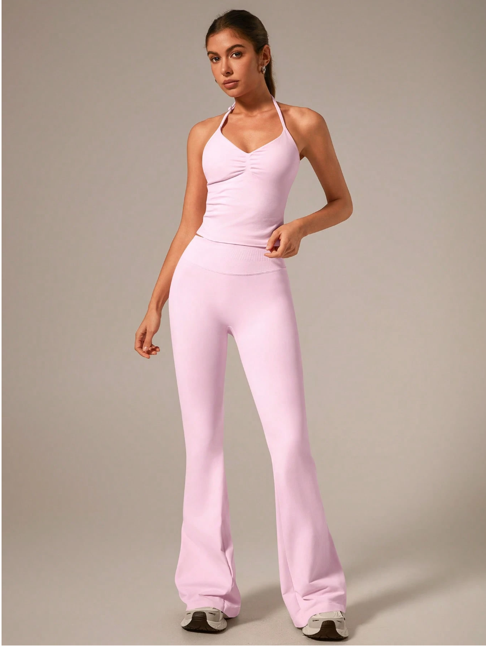 TOP HALTER CON TIRAS AJUSTABLES + PANT OXFORD