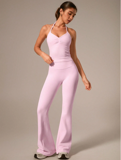 TOP HALTER CON TIRAS AJUSTABLES + PANT OXFORD