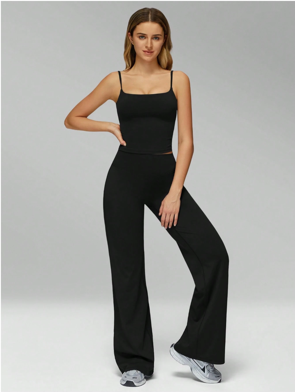 SET TOP DE TIRANTES + PANTALON FLARE