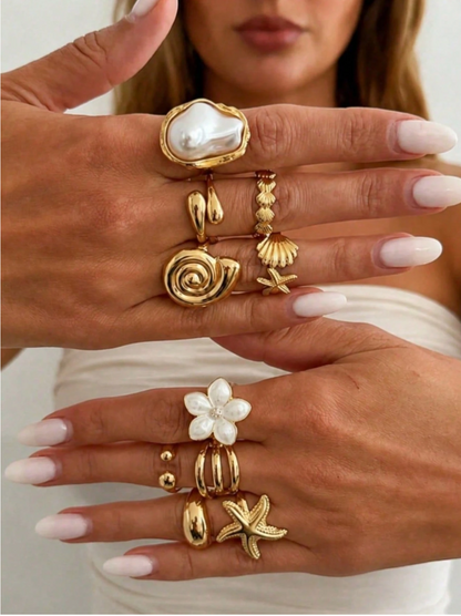 GOLDEN RING SET - 10 PIEZAS